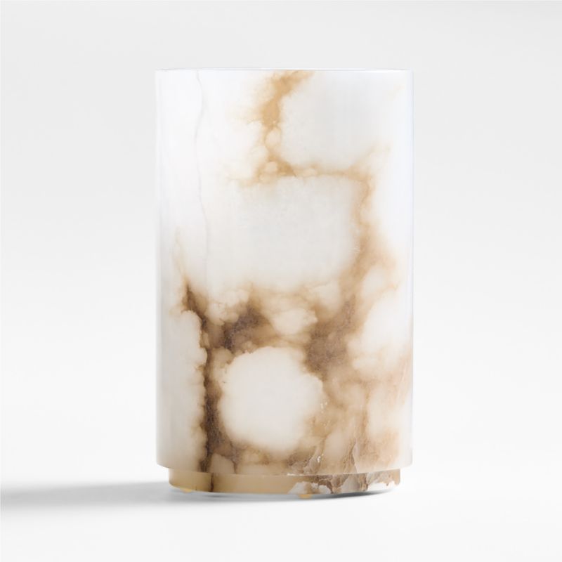 Large Alabaster Hurricane Pillar Candle Holder - image 0 of 8