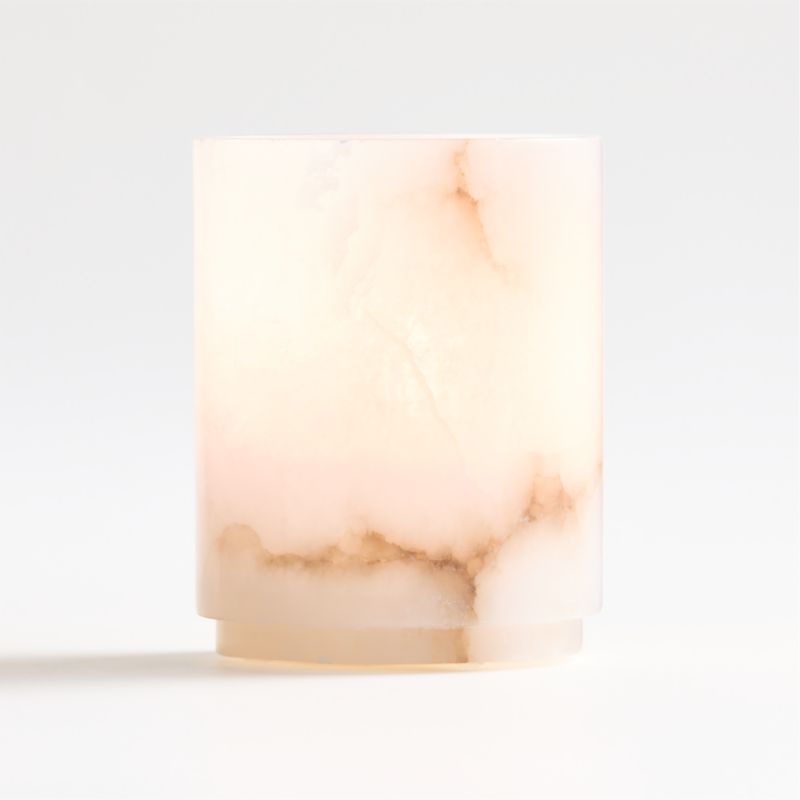 Medium Alabaster Hurricane Pillar Candle Holder - image 6 of 8