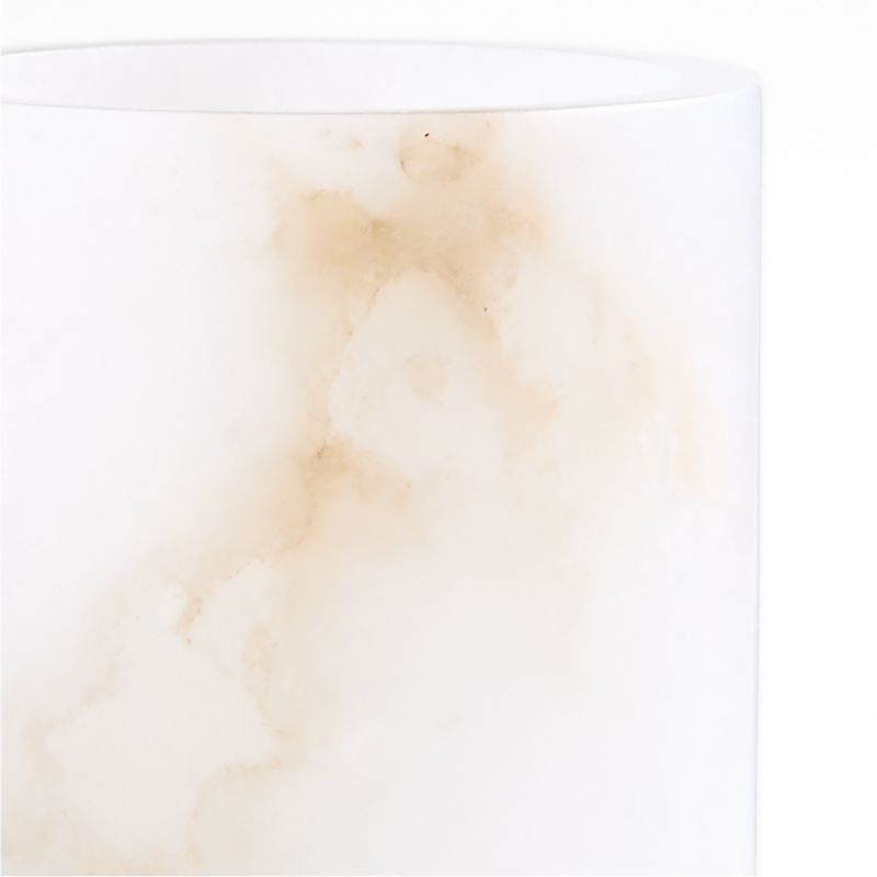 Small Alabaster Hurricane Pillar Candle Holder - image 7 of 8