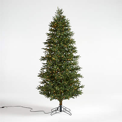 Faux Slim Alaskan Spruce Pre-Lit LED Christmas Tree with White Lights 9'