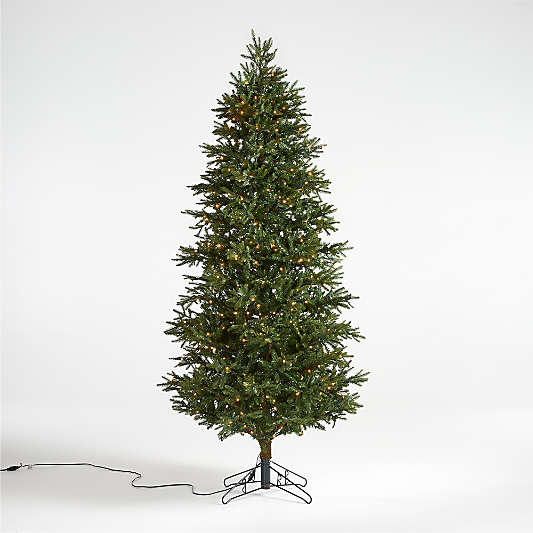 Faux Slim Alaskan Spruce Pre-Lit LED Christmas Tree with White Lights 9'