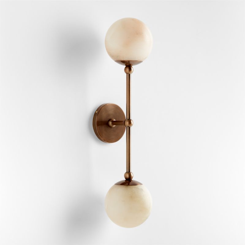 Alba 2-Light White Alabaster Wall Sconce Light - image 2 of 4