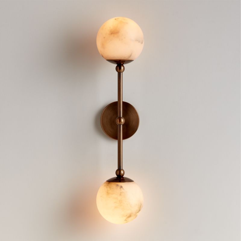 Alba 2-Light White Alabaster Wall Sconce Light - image 0 of 4