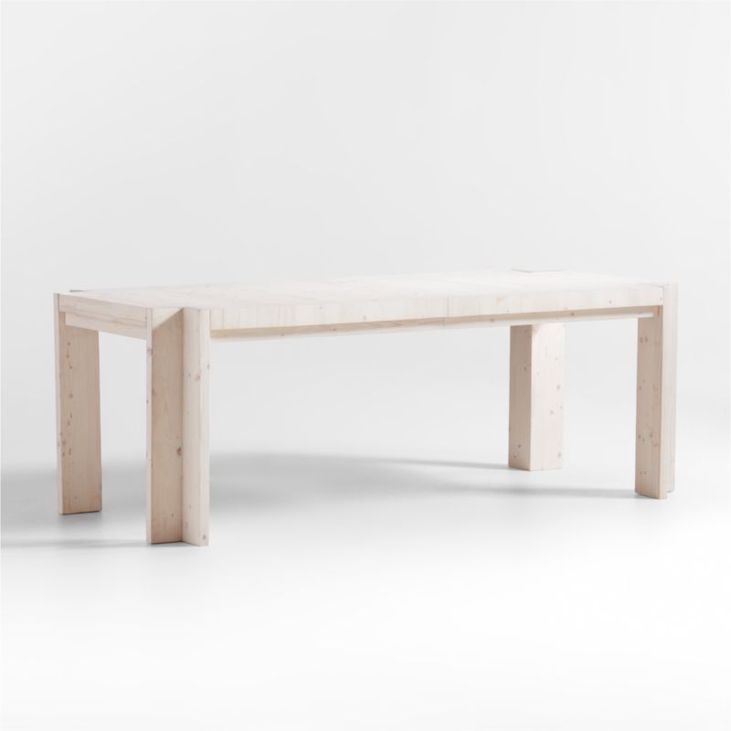 Inyo 84" White Pine Wood Extendable Dining Table