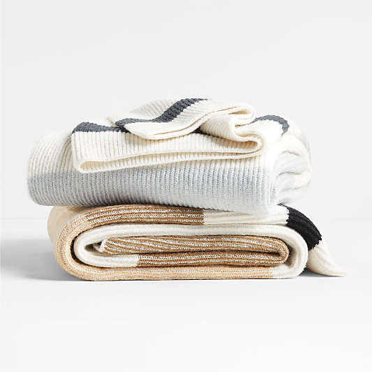 Albers Knit Striped 70"x55" Throw Blanket