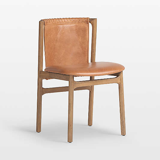Albion Tobacco Lamont Leather Dining Side Chair