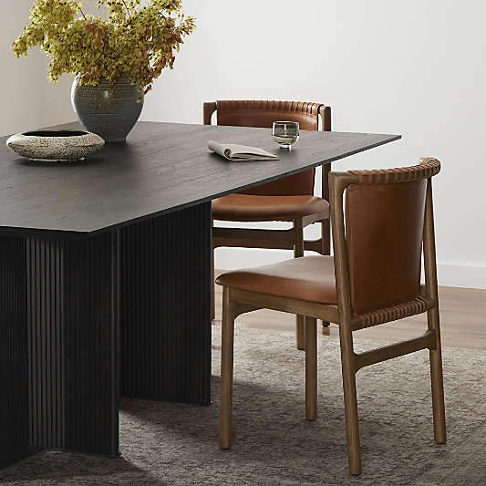 Albion Tobacco Lamont Leather Dining Side Chair