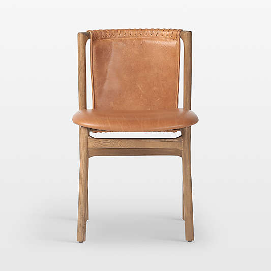 Albion Tobacco Lamont Leather Dining Side Chair