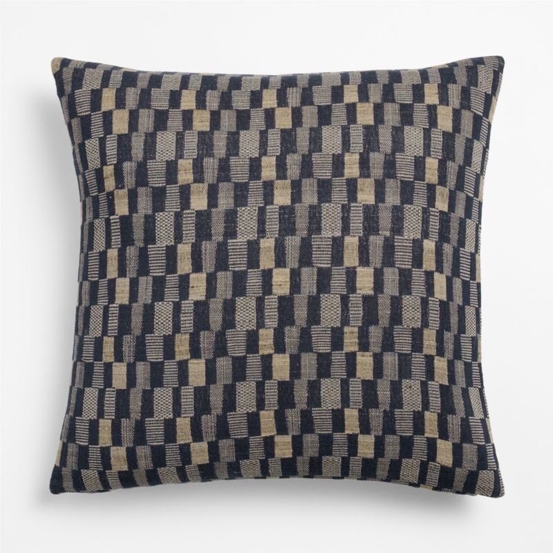 Aldsworth Cotton Silk Blend 23"x23" Deep Indigo Throw Pillow Cover with Down-Alternative Insert - image 1 of 6