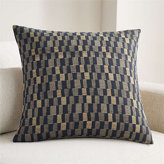 Aldsworth Cotton Silk Blend 23"x23" Deep Indigo Throw Pillow Cover
