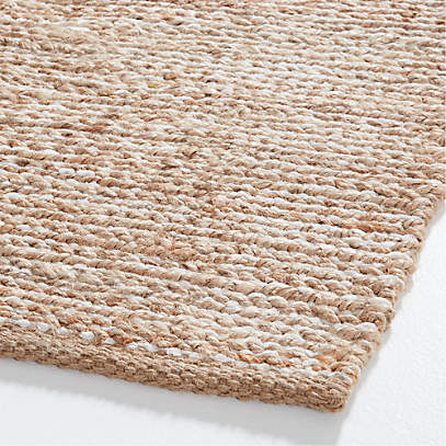 Ales Chenille and Jute/Cotton Blend White Rug Swatch 12x18