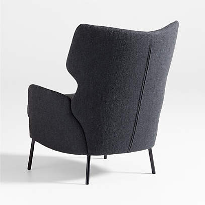 Alex Black Boucle Accent Chair Crate Barrel