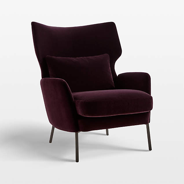 Sculpt Velvet Accent Chair Reviews Crate Barrel Canada   Alex Bordeaux Velvet Accent Chair 