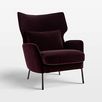 Alex Bordeaux Velvet Accent Chair