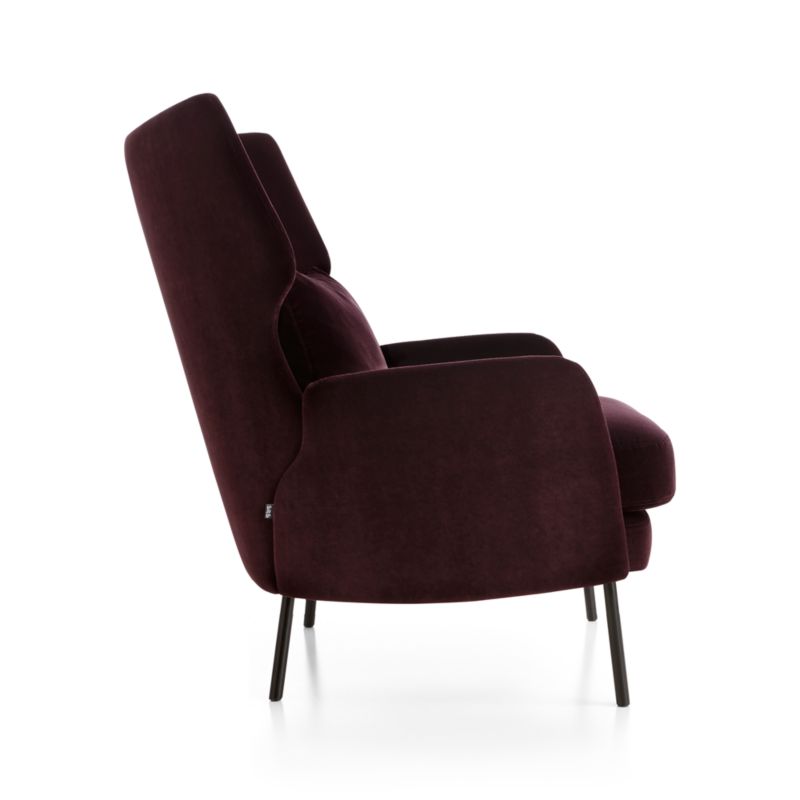 Alex Bordeaux Velvet Accent Chair - image 7 of 9