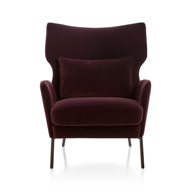 Alex Bordeaux Velvet Accent Chair - image 5 of 9