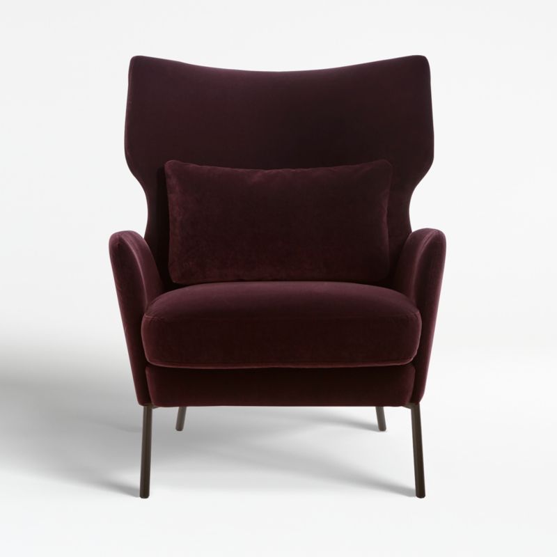 Alex Bordeaux Velvet Accent Chair - image 4 of 9