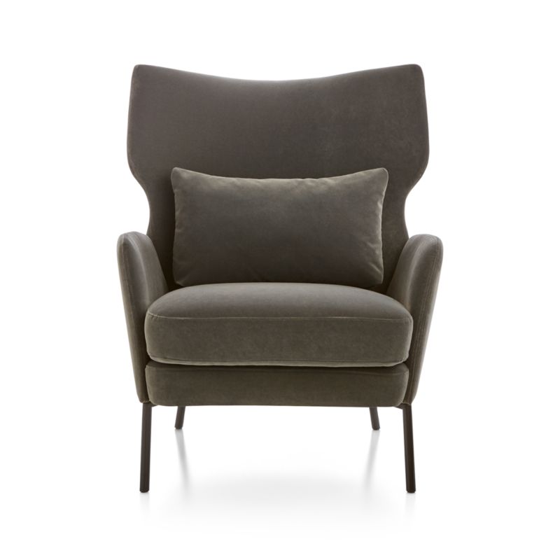 Alex Grey Velvet Accent Chair - image 5 of 12