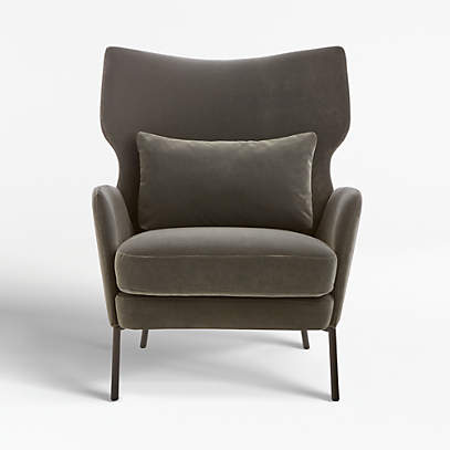 Velvet Gray Accent Chair Off 69, Grey Accent Chair With Arms