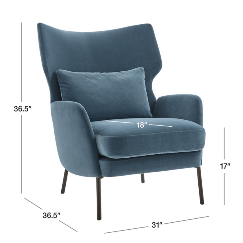 View Alex Navy Blue Velvet Accent Chair - image 2 of 10