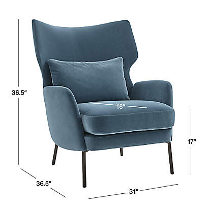 Alex Navy Blue Velvet Accent Chair