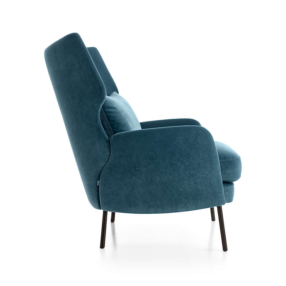 alex navy blue velvet accent chair