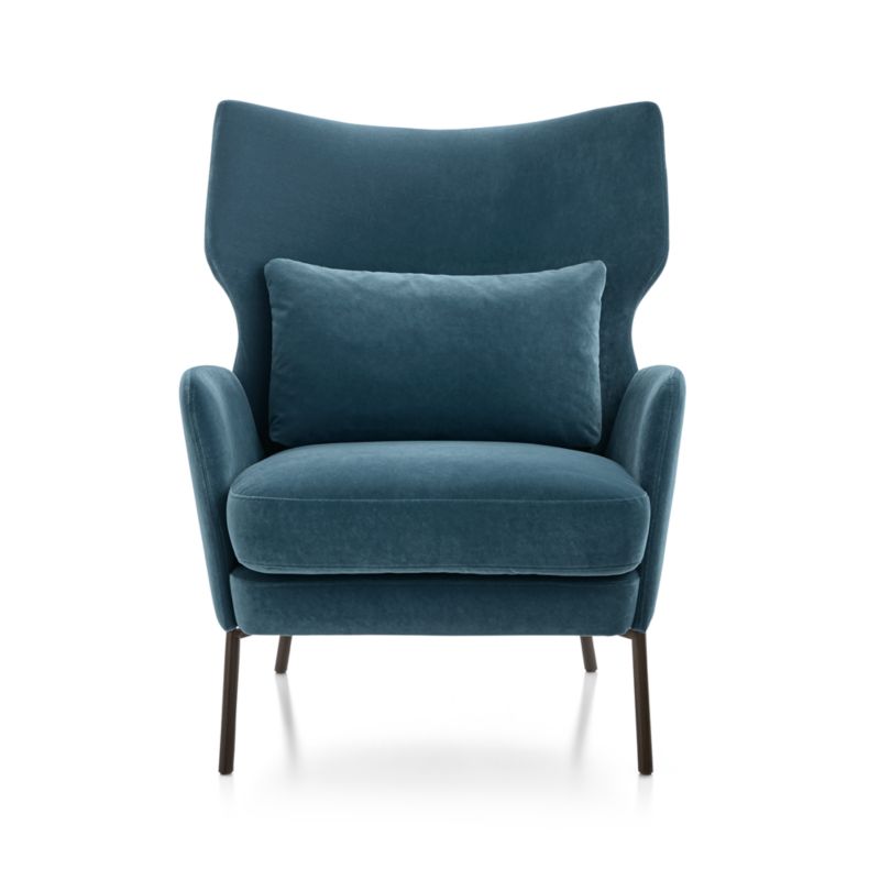 Alex Navy Blue Velvet Accent Chair - image 4 of 10