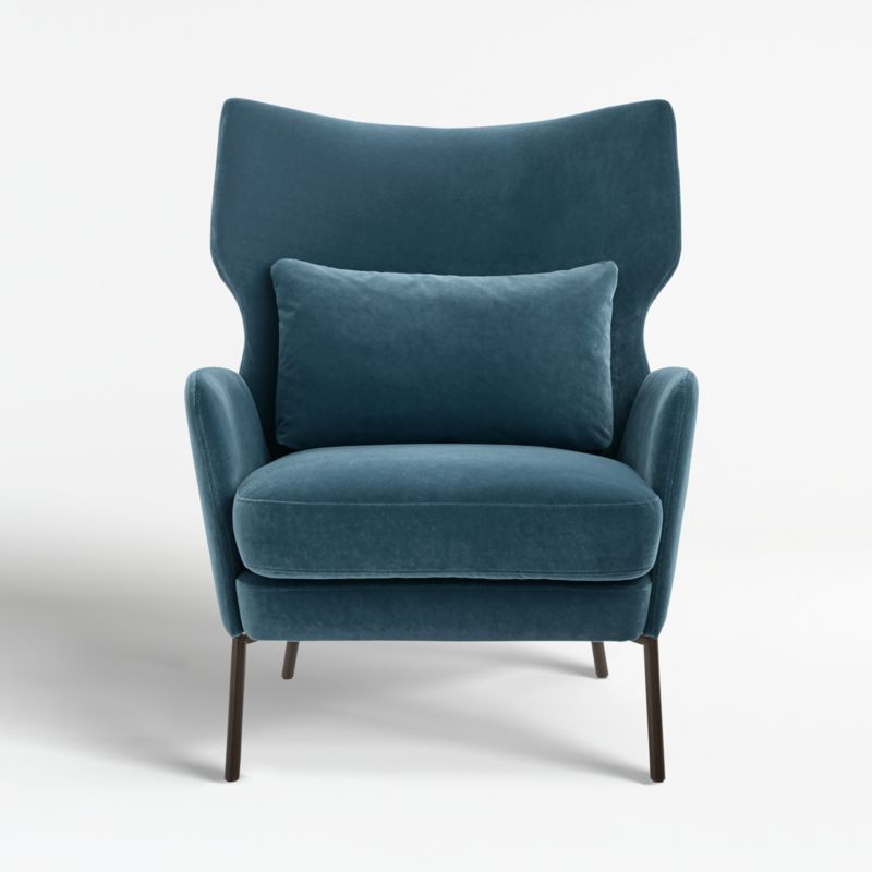 Alex Navy Blue Velvet Accent Chair - image 3 of 10