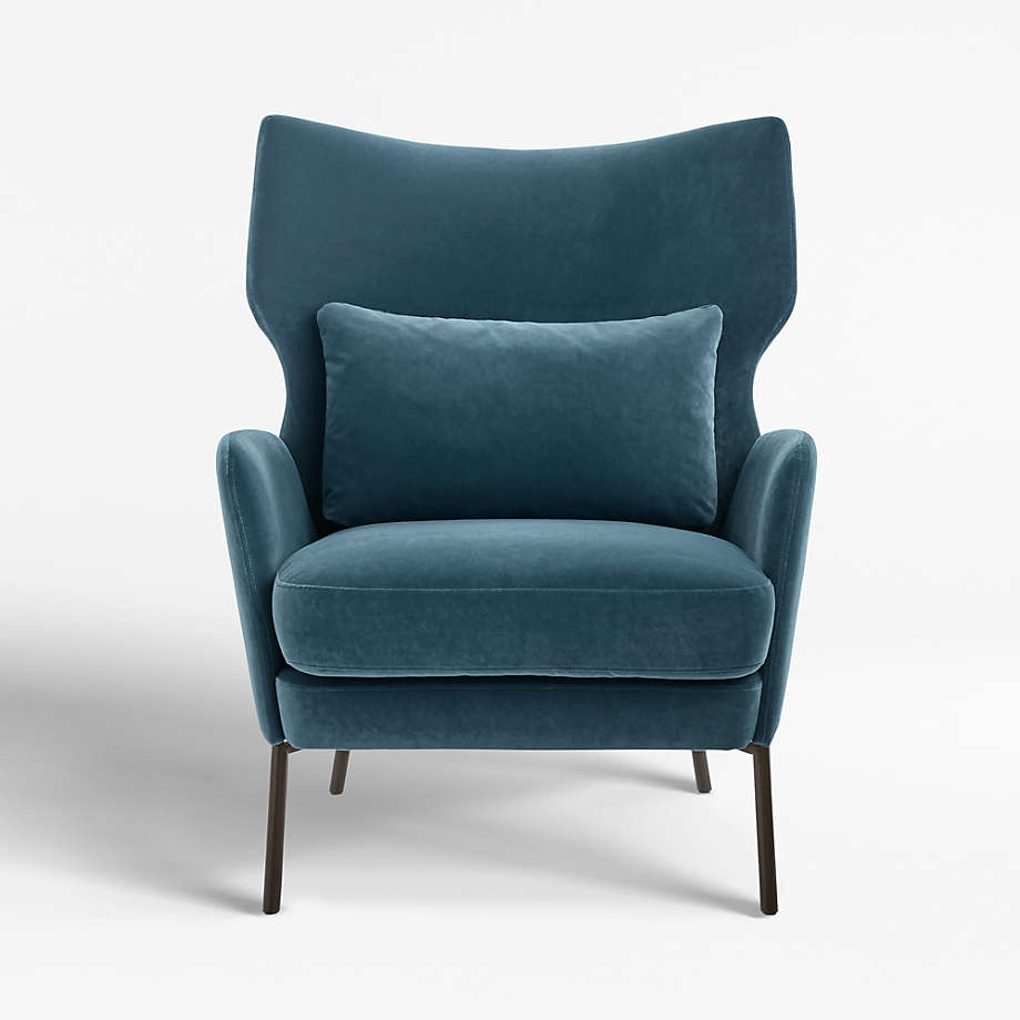 Alex Navy Blue Velvet Accent Chair 
