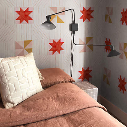 Backdrop Alexander Red and Earthy Pink Wallpaper