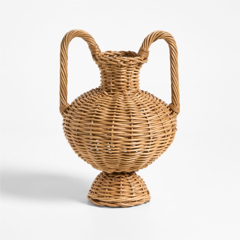 Alford Small Brown Woven Rattan Double Handle Vase 12" - image 6 of 8