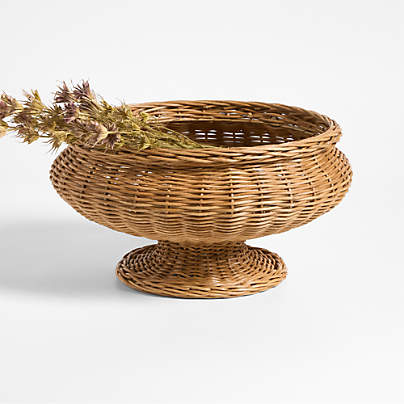 Alford Brown Woven Rattan Centerpiece Bowl 16.5"