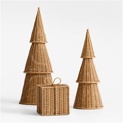 Alford Rattan Front Porch Decor, Set of 3