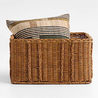 Alford Rattan Large Rectangle Basket