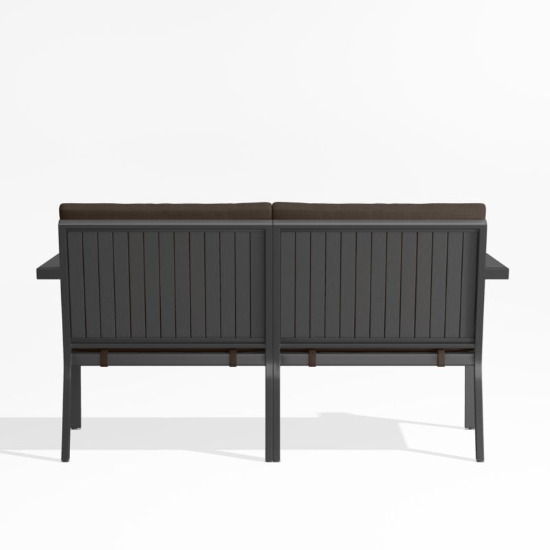 Alfresco Black Metal 2-Piece Outdoor Loveseat with Java Brown Cushions - image 5 of 6