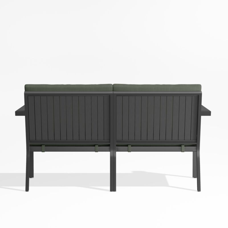 Alfresco Black Metal 2-Piece Outdoor Loveseat with Sage Green Cushions - image 5 of 6