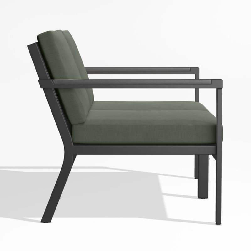 Alfresco Black Metal 2-Piece Outdoor Loveseat with Sage Green Cushions - image 4 of 6