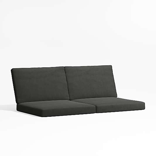 Alfresco Charcoal Grey Sunbrella ® 2-Piece Outdoor Loveseat Cushions