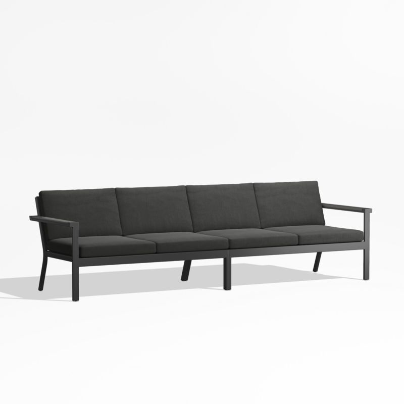 Alfresco Metal 108" 2-Piece Outdoor Sectional Sofa with Charcoal Grey Sunbrella ® Cushions - image 3 of 6