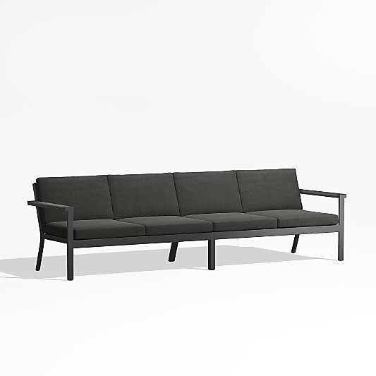 Alfresco Metal 108" 2-Piece Outdoor Sectional Sofa with Charcoal Grey Sunbrella ® Cushions