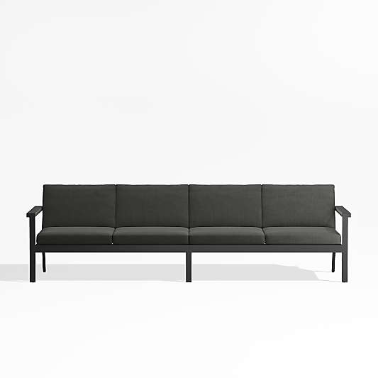 Alfresco Metal 108" 2-Piece Outdoor Sectional Sofa with Charcoal Grey Sunbrella ® Cushions