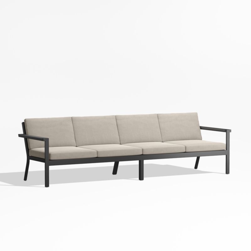 Alfresco Metal 108" 2-Piece Outdoor Sectional Sofa with Flax Beige Sunbrella ® Cushions - image 3 of 6