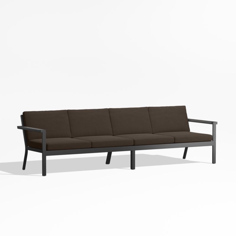 Alfresco Metal 108" 2-Piece Outdoor Sectional Sofa with Java Brown Sunbrella ® Cushions - image 3 of 6