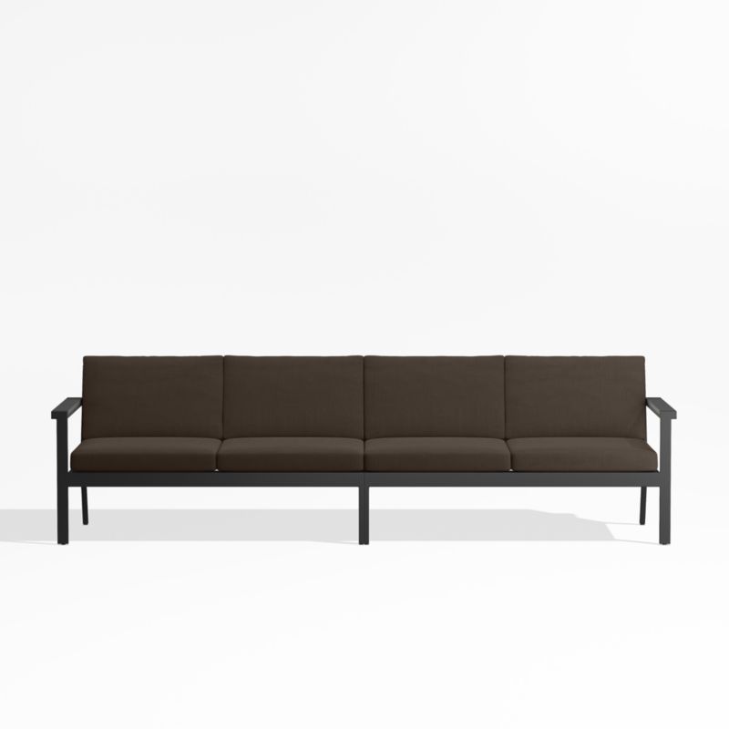 Alfresco Metal 108" 2-Piece Outdoor Sectional Sofa with Java Brown Sunbrella ® Cushions - image 0 of 6