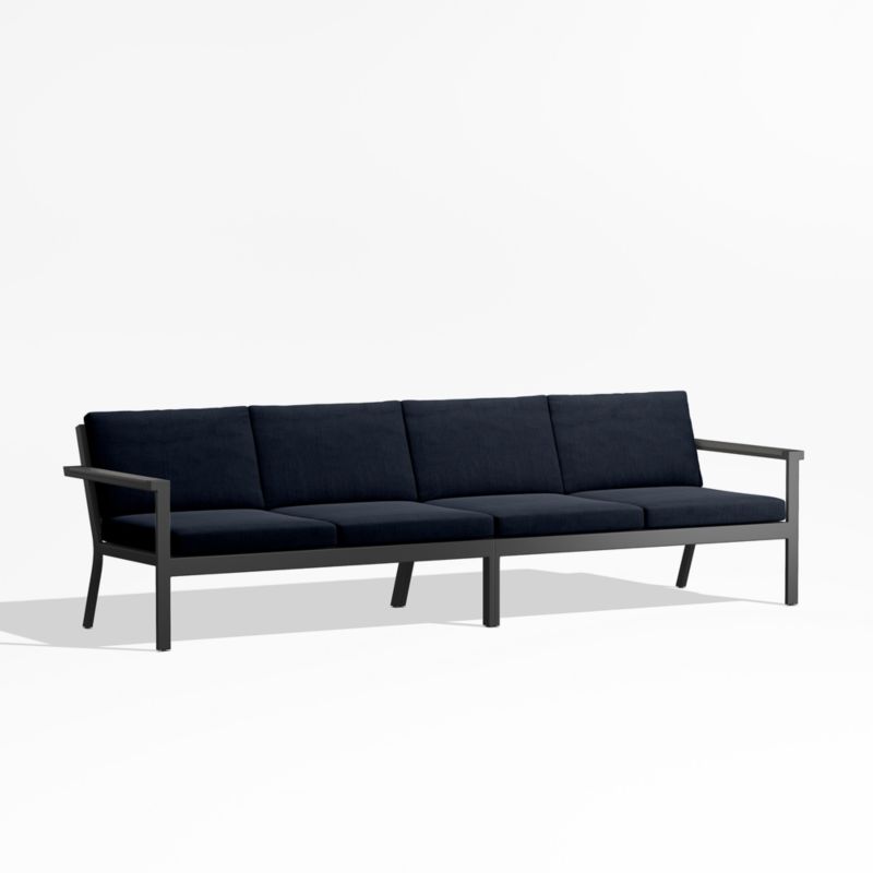 Alfresco Metal 108" 2-Piece Outdoor Sectional Sofa with Navy Blue Sunbrella ® Cushions - image 3 of 6