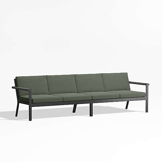 Alfresco Metal 108" 2-Piece Outdoor Sectional Sofa with Sage Green Sunbrella ® Cushions