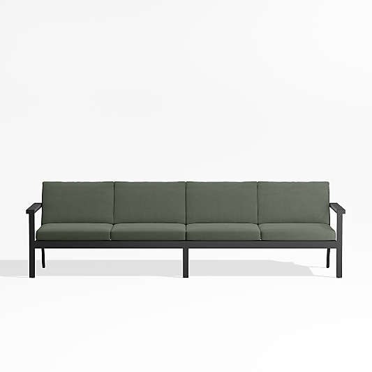 Alfresco Metal 108" 2-Piece Outdoor Sectional Sofa with Sage Green Sunbrella ® Cushions