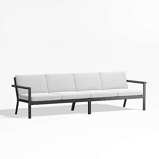 Alfresco Metal 108" 2-Piece Outdoor Sectional Sofa with White Sunbrella ® Cushions