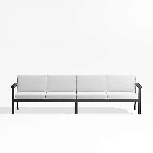 Alfresco Metal 108" 2-Piece Outdoor Sectional Sofa with White Sunbrella ® Cushions