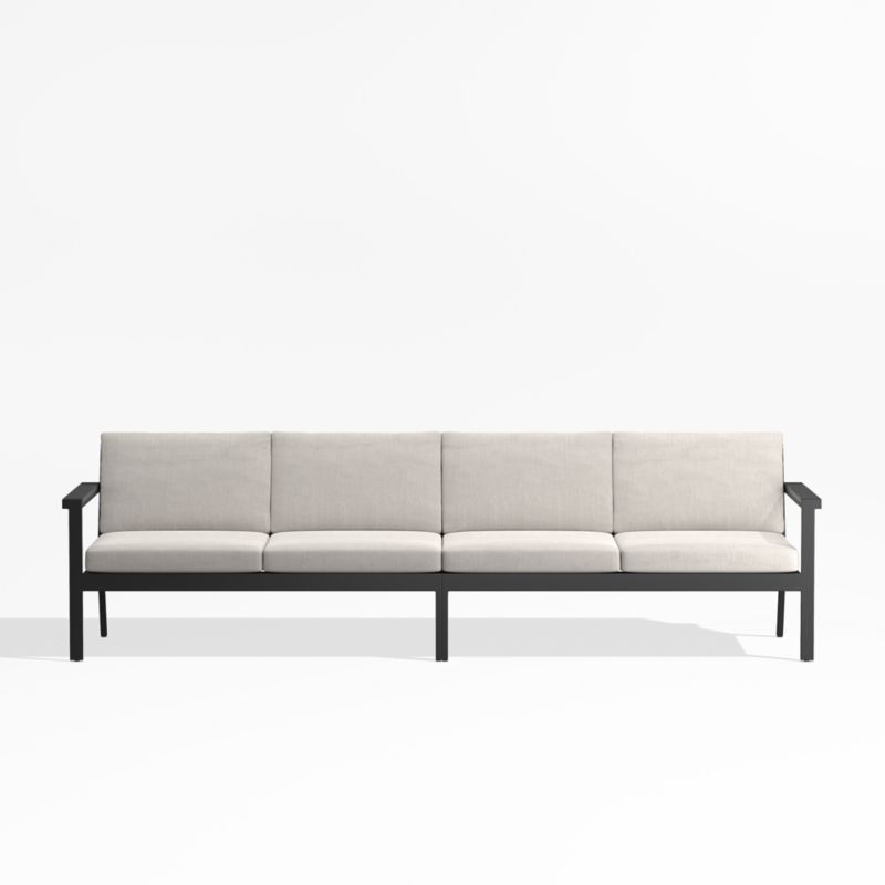 Viewing product image Alfresco Metal 108" 2-Piece Outdoor Sectional Sofa with Silver Cushions - image 1 of 6